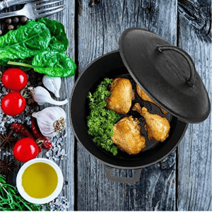 Mr. Butler | Natural Cookware Pre-Seasoned Cast Iron Dutch Oven Pot with Lid | 10 inch |  5 L | Cast Iron