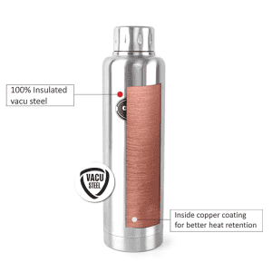 Cello Vigo Stainless Steel Flask | Double Walled | 750 ml | Silver