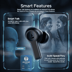 boAt Airdopes | Flex 454 ANC TWS in Ear Earbuds | Gunmetal Black