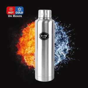 Cello Vigo Stainless Steel Flask | Double Walled | 750 ml | Silver