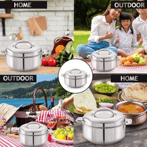 Cello | Maxima |  2300ml | Stainless Steel | Double Walled Casserole | Silver