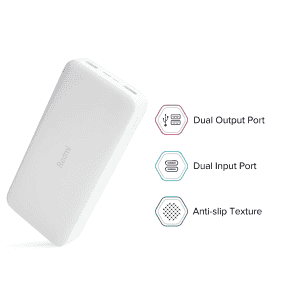 Redmi 20000mAh Power Bank USB Type C Micro USB Ports | 18W Fast Charging | White