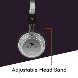 ZEBRONICS ZEB-1001HMV Headset Wired Headphone 3.5mm with Mic Soft Padded Cup Over Ear