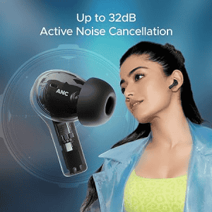boAt Airdopes | Flex 454 ANC TWS in Ear Earbuds | Gunmetal Black