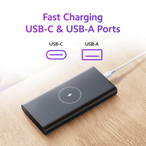 Xiaomi Wireless Power Bank 10000mAh | 22.5W | Fast Charging USB-A | 10W Wireless Charging | Black