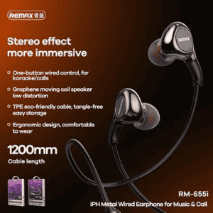 Remax RM-655i Metal Wired Earphone for iPhone