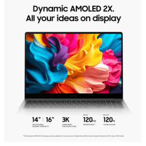 Samsung Galaxy Book4 Pro NP940XGK-KG2IN Laptop | Intel Core Ultra 7-155H | 14 inch | 16GB | 512GB | Windows 11 Home | MSO | OLED | Moonstone Gray
