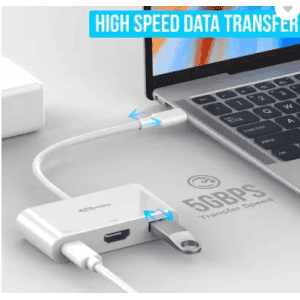 Portronics C-Konnect POR-1041 C-Konnect USB-C Multiport Adapter HDMI Connector | White