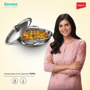 Impex | TKP24 | StainlessSteel Tri-Ply Kadai | 24 Serene