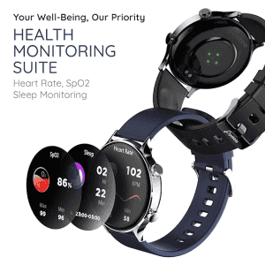 Pebble Vast | PFB207 | Amoled Display Always On Display BT Calling | MIDNIGHT GOLD