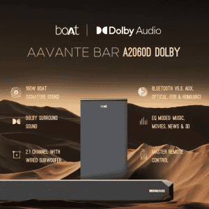 boAt Aavante Bar Home Theatre Soundbar Speaker | Dolby | Premium Black | A2060