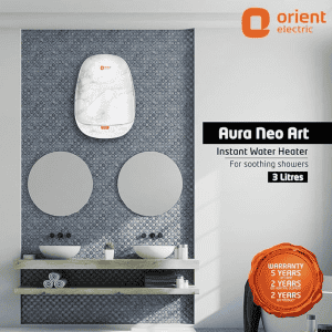 Orient Aura Neo Art Instant Water Heater | 3 L | Marble White | IWAN03WSM3 WH