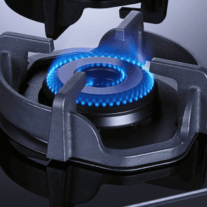 Elica | FLEXI HEXA 370 LOTUS IND HD BRASS | 3 Italian Burner | Auto Ignition Glass Top with Direct Multi-Flame  Gas Stove
