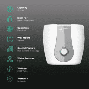 AO Smith | finesse | 15 L | Storage Water Geyser | White