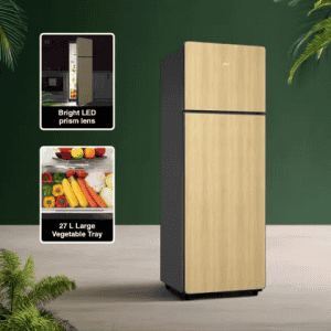 Godrej Frost Free Inverter Double Door Refrigerator | 244 L | 2 Star | Wood Finish | 2024 Model | Oak Wood | RT EONVOGUE 280B RI OK WD