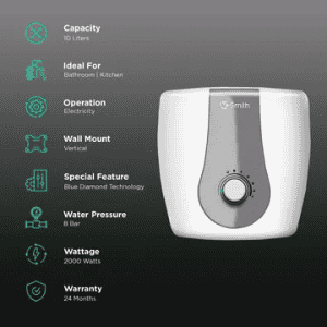 AO Smith | 10 L |  Water Heater | Finesse White