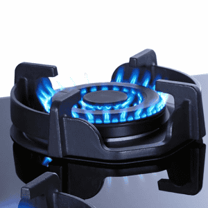 Elica | FLEXI HEXA 370 LOTUS IND HD BRASS | 3 Italian Burner | Auto Ignition Glass Top with Direct Multi-Flame  Gas Stove