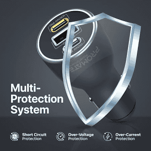 Promate PowerDrive-120 | 120W RapidCharge Car Charger with Dual Power Delivery and Quick Charge Ports