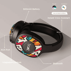 boAt Rockerz 550 Bluetooth Wireless Over Ear Headphones | Black Symphony