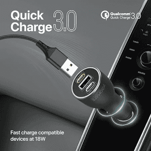 Promate PowerDrive-120 | 120W RapidCharge Car Charger with Dual Power Delivery and Quick Charge Ports