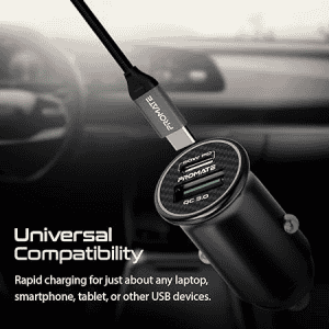 Promate 60W USB-C Car Charger | Bullet-PD60