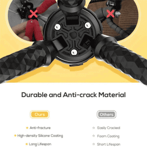 JMARY MT25 Portable Black With Phone Holder Ball Head Selfie Stick Flexible Octopus