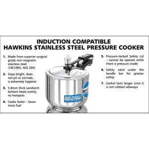 Hawkins Tall Pressure Cooker | Stainless Steel | 3L | HSS3T