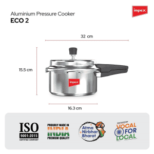 IMPEX ECO 2 Induction Bottom Pressure Cooker | 2 L | Silver