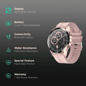 FIRE BOLTT  TALK PRO | BSW038 | SMART WATCH | GOLD | PINK