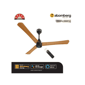 atomberg Renesa Smart+ 1200mm | Remote | 5 star | High Air | LED | Golden Oakwood