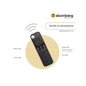 atomberg Renesa 1200mm  | BLDC | Remote Control |  5 star |  | High Air | Ivory & Black