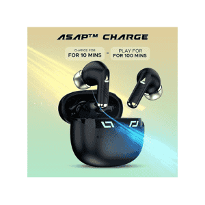 boAt Immortal 101 TWS Earbuds | 30 HRS Playtime | Blazing LEDs | Black Sabre