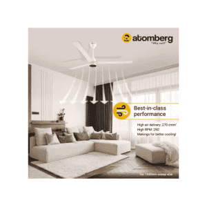 Atomberg Renesa+ 1400mm | 5 Star | 1400 mm | BLDC | Remote | 3 Blade | Pearl White