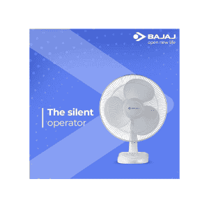 BAJAJ Esteem Table Fan | 400 mm | 3 Blade | White