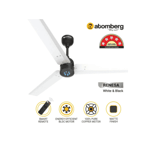 Atomberg Renesa 1200mm | Remote | 5 star | LED | White Black