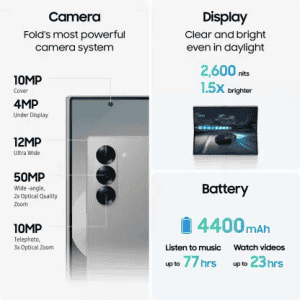 Samsung Galaxy Z Fold6 5G | 12GB  | 512 GB RAM | White	