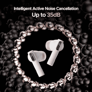 boAt Nirvana Nebula | Adaptive EQ | 6-Mics | Celestial White | ANC35dB