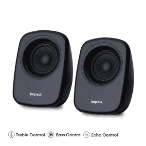 Impex Musik R Speaker System | 40 Watts | 2.1 Channel |  Bluetooth Remote Function | Black