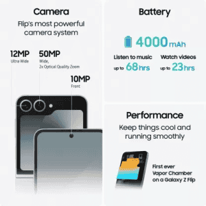 Samsung Galaxy Z Flip6 5G AI | 12GB RAM | 256 GB | Silver shadow