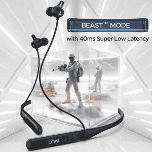 boAt Rockerz 255 Touch Wireless Earphone | 30H Playback | ENx Technology | IPX5 | Pitch Black