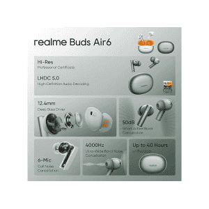 realme Buds Air 6 |  50dB | True Wireless | Forest Green