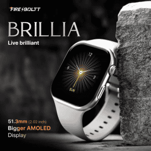 Fire-Boltt Brillia Bluetooth Smartwatch | 51.3 mm | Largest Amoled | Silver