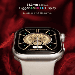 Fire Boltt Brillia Smartwatch | 51.3mm  | Largest Amoled | Bluetooth | Starlight