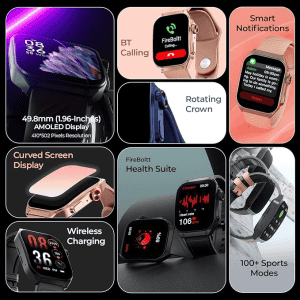 Fire Boltt ARC | 1.96 inch | AMOLED Bluetooth | Black