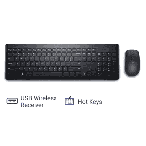 Dell Wireless USB Keyboard and Mouse Combo | Black  | KM3322W