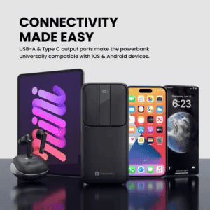 Portronics Power Bank | 20000 mAh | 22.5 W | Lithium Polymer | Black
