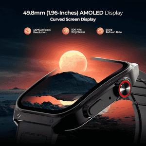 Fire Boltt ARC Smart Watch | 1.96 inch | AMOLED | Bluetooth | Black Leather | BSW186