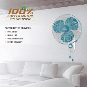 USHA Maxx Air Ultra 400 mm | 3 Blade | Wall Fan | Light Blue