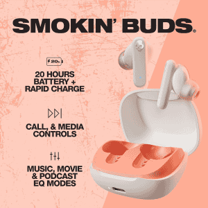 Skullcandy Smokin True Wireless Earbuds | Bone Orange | S2TAW R740