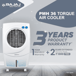 BAJAJ PMH 36 Torque Personal Air Cooler For Room  | 36 L  | White